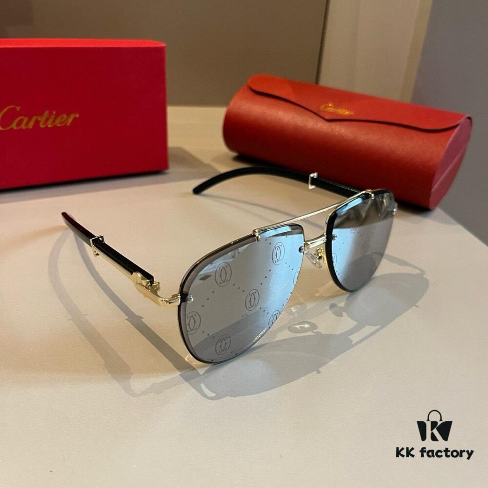Cartier Men's Official Website 1:1 Replica Frog Sunglasses, High-End and Elegant, Minimalist Signature Logo on Temples, Luxuriously Crafted, Eyewear Sun Glasses