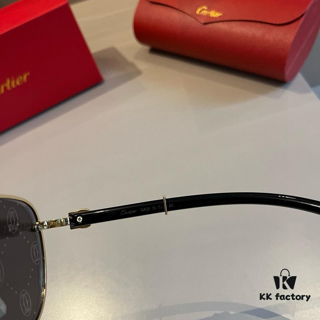 Cartier Men's Official Website 1:1 Replica Frog Sunglasses, High-End and Elegant, Minimalist Signature Logo on Temples, Luxuriously Crafted, Eyewear Sun Glasses