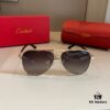 Cartier Men's Official Website 1:1 Large Frog Sunglasses, High-End and Elegant, Minimalist Signature Logo on Temples, Luxury-Made Eyewear