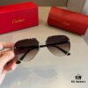 Cartier Men's Official Website 1:1 Large Aviator Sunglasses, High-End and Elegant, Minimalist Signature Logo on Temples, Luxurious Eyewear