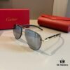 Cartier Men's High-End Oversized Aviator Sunglasses, 1:1 Replica of Official Website Version, Minimalist Iconic Logo on Temples, Luxuriously Crafted