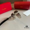Cartier Men's Sunglasses, 1:1 Replica of Official Website Frog-Style Glasses, High-End and Elegant, Featuring Minimalist Signature Logo on Temples, Luxuriously Crafted