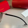 Cartier Men's Sunglasses, 1:1 Replica of Official Website Frog-Style Glasses, High-End and Elegant, Featuring Minimalist Signature Logo on Temples, Luxuriously Crafted