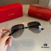Cartier Men's 1:1 High-End Aviator Sunglasses, Elegant and Luxurious Design with Minimalist Iconic Logo on Temples