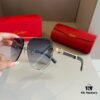 Cartier Men's Official Website 1:1 Large Aviator Sunglasses, High-End and Elegant, Minimalist Signature Logo on Temples, Luxurious Craftsmanship