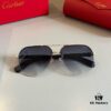 Cartier Men's Official Website 1:1 Large Aviator Sunglasses, High-End and Elegant, Minimalist Signature Logo on Temples, Luxurious Craftsmanship