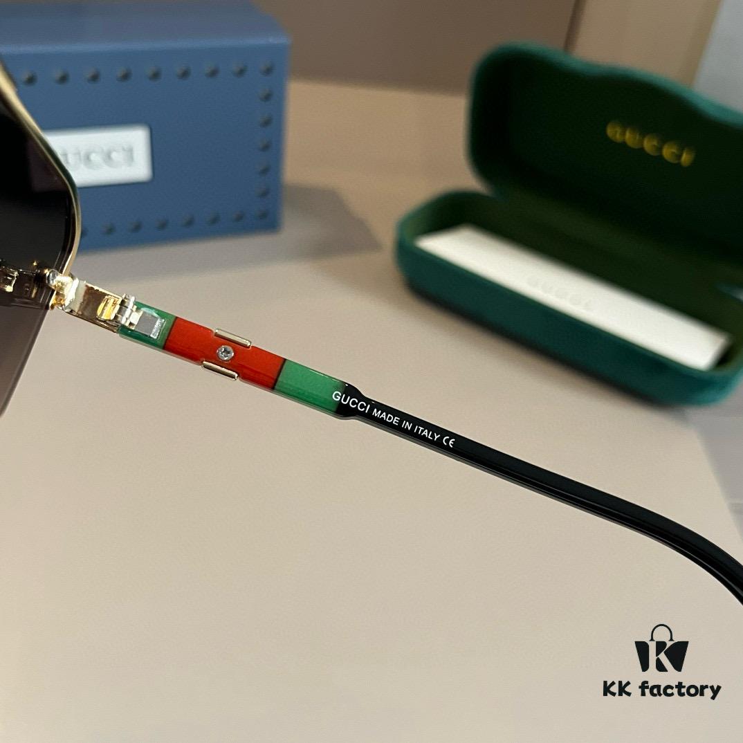 Gucci New Arrival Sunglasses 🕶️ Unisex Classic Metal Single-Bridge Aviator Style