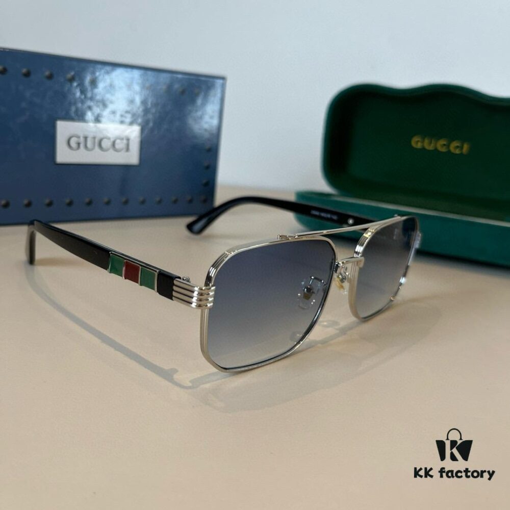 Gucci New Arrival Sunglasses 🕶️ Unisex Classic Metal Single-Bridge Aviator Style