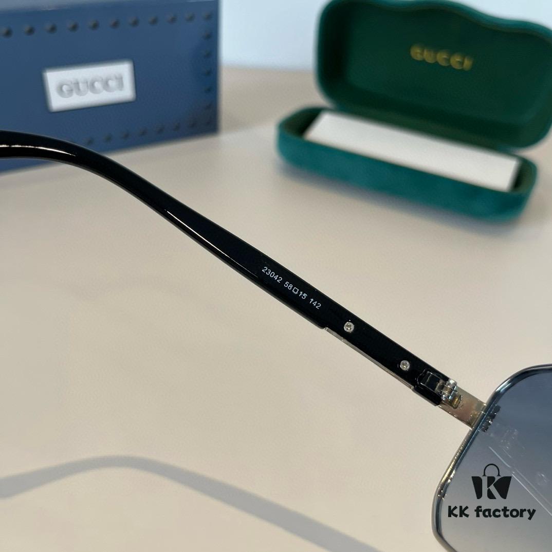 Gucci New Arrival Sunglasses 🕶️ Unisex Classic Metal Single-Bridge Aviator Style