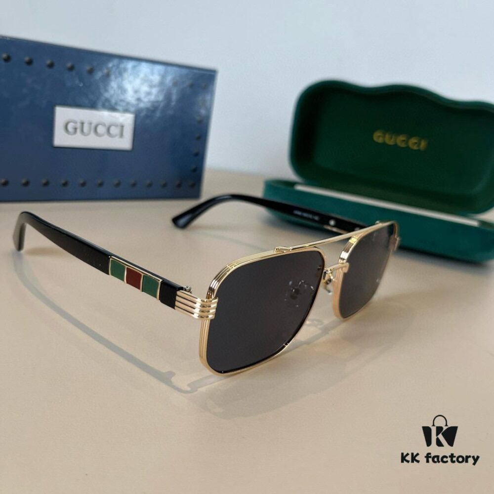 Gucci New Arrival Unisex Sunglasses 🕶️, Fashionable Metal Frame Aviator Style