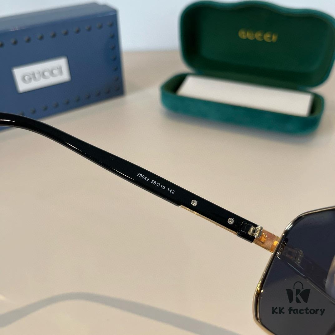 Gucci New Arrival Unisex Sunglasses 🕶️, Fashionable Metal Frame Aviator Style