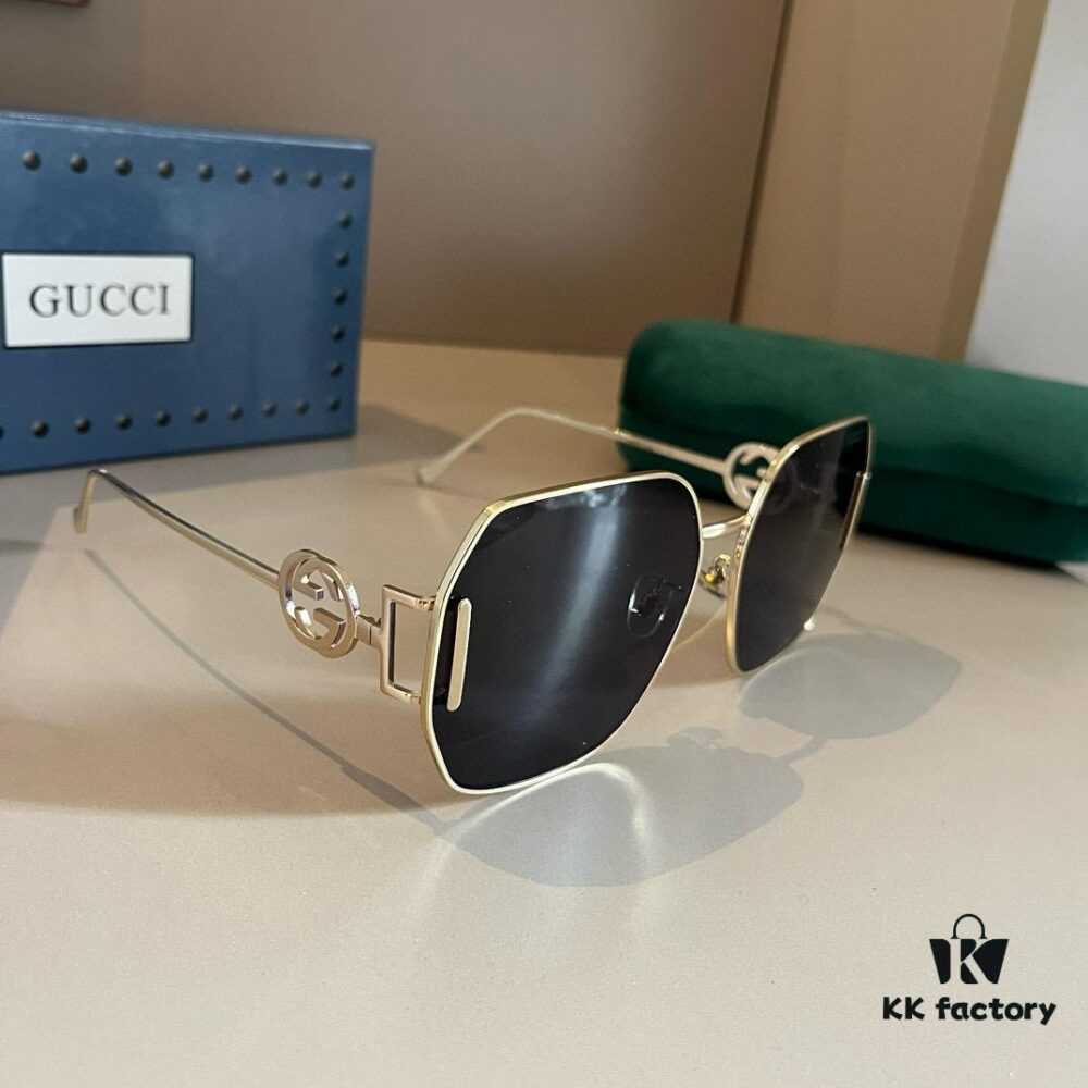 Gucci Fashion Sunglasses, Stylish European and American UV Protection Oversized Sunglasses, HD Dark Lenses, Universally Flattering Smile-Enhancing Unisex Eyewear