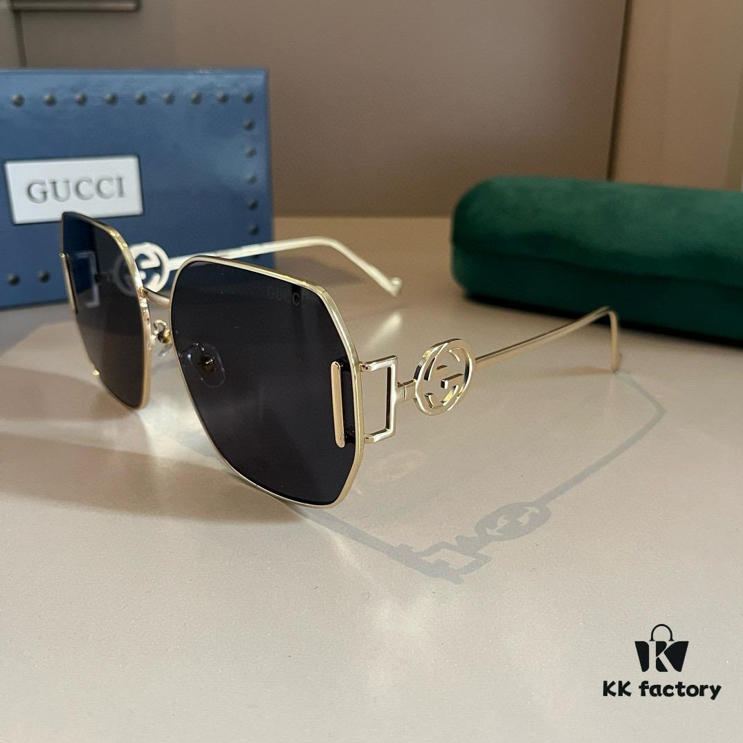 Gucci Fashion Sunglasses, Stylish European and American UV Protection Oversized Sunglasses, HD Dark Lenses, Universally Flattering Smile-Enhancing Unisex Eyewear