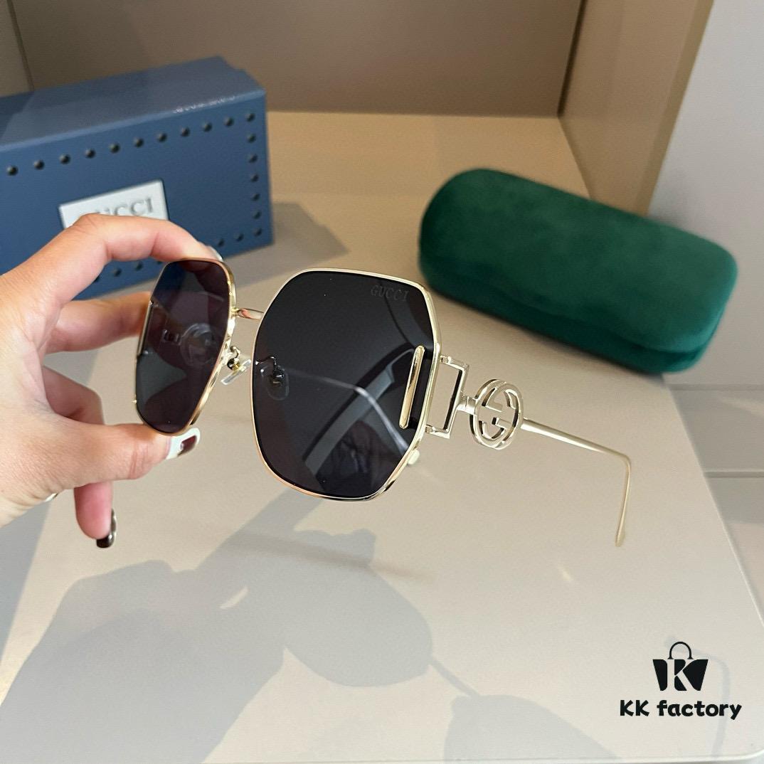 Gucci Fashion Sunglasses, Stylish European and American UV Protection Oversized Sunglasses, HD Dark Lenses, Universally Flattering Smile-Enhancing Unisex Eyewear