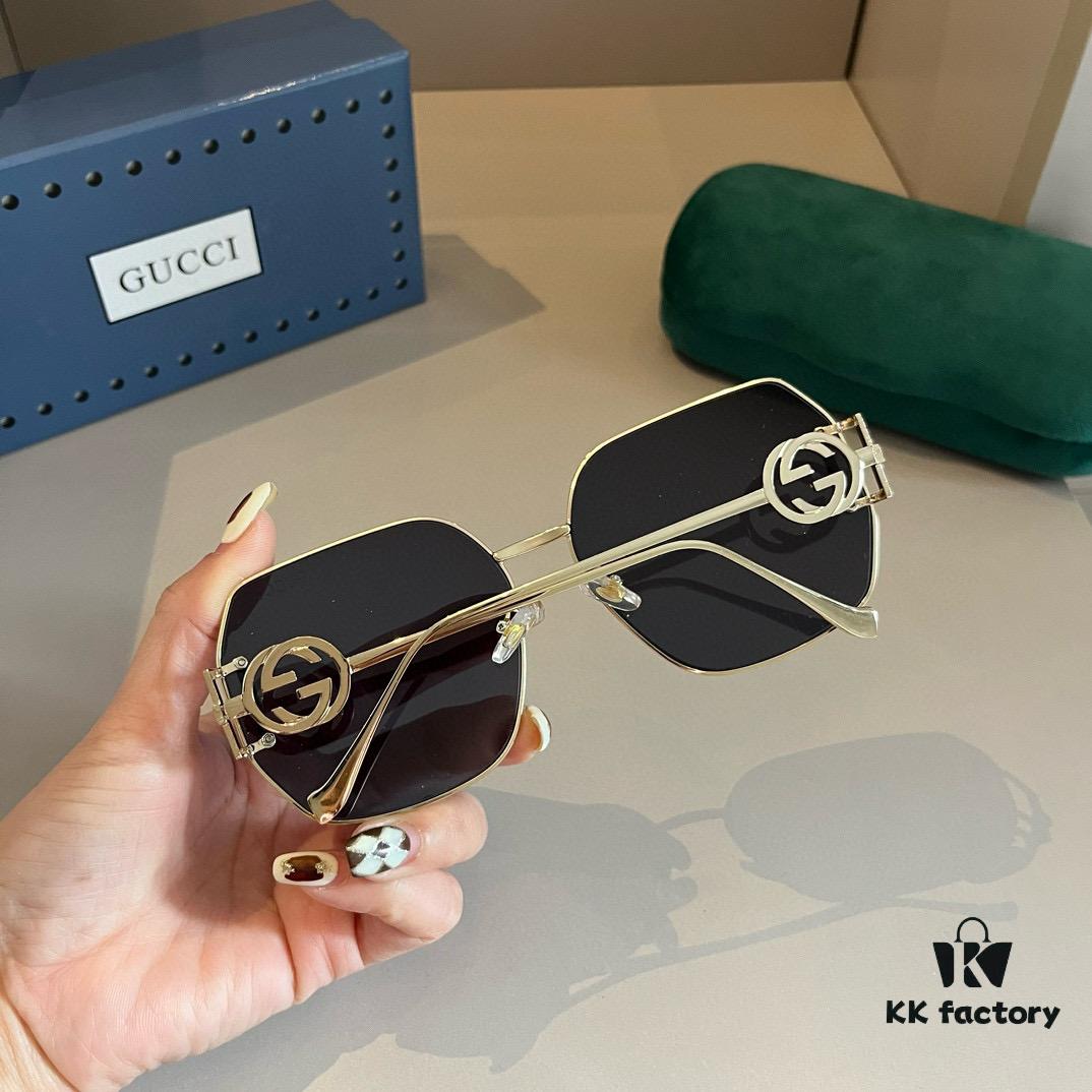 Gucci Fashion Sunglasses, Stylish European and American UV Protection Oversized Sunglasses, HD Dark Lenses, Universally Flattering Smile-Enhancing Unisex Eyewear