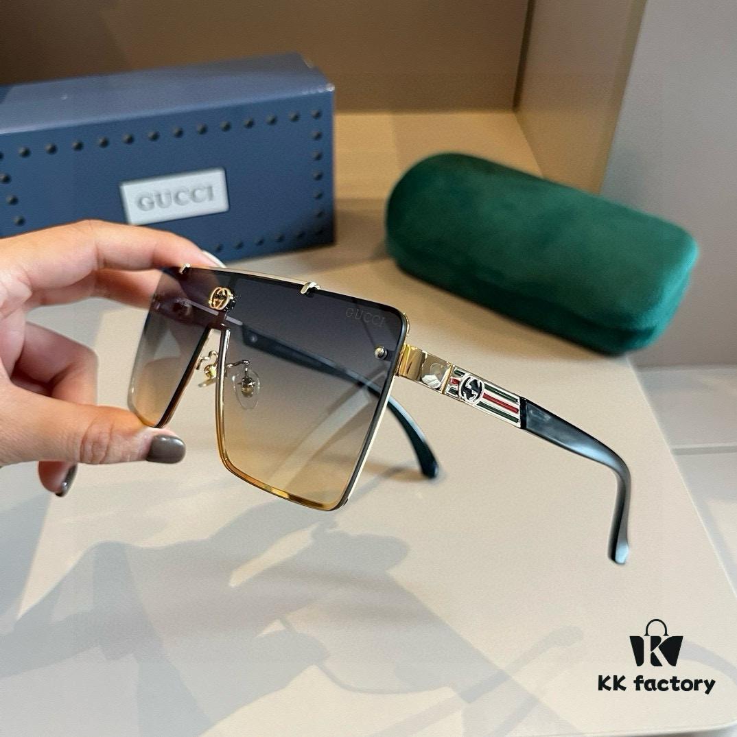 Gucci Men's Polarized Sunglasses, High-End Fashionable Universal Style, Face-Framing Design, Premium Quality Driving Sunglasses