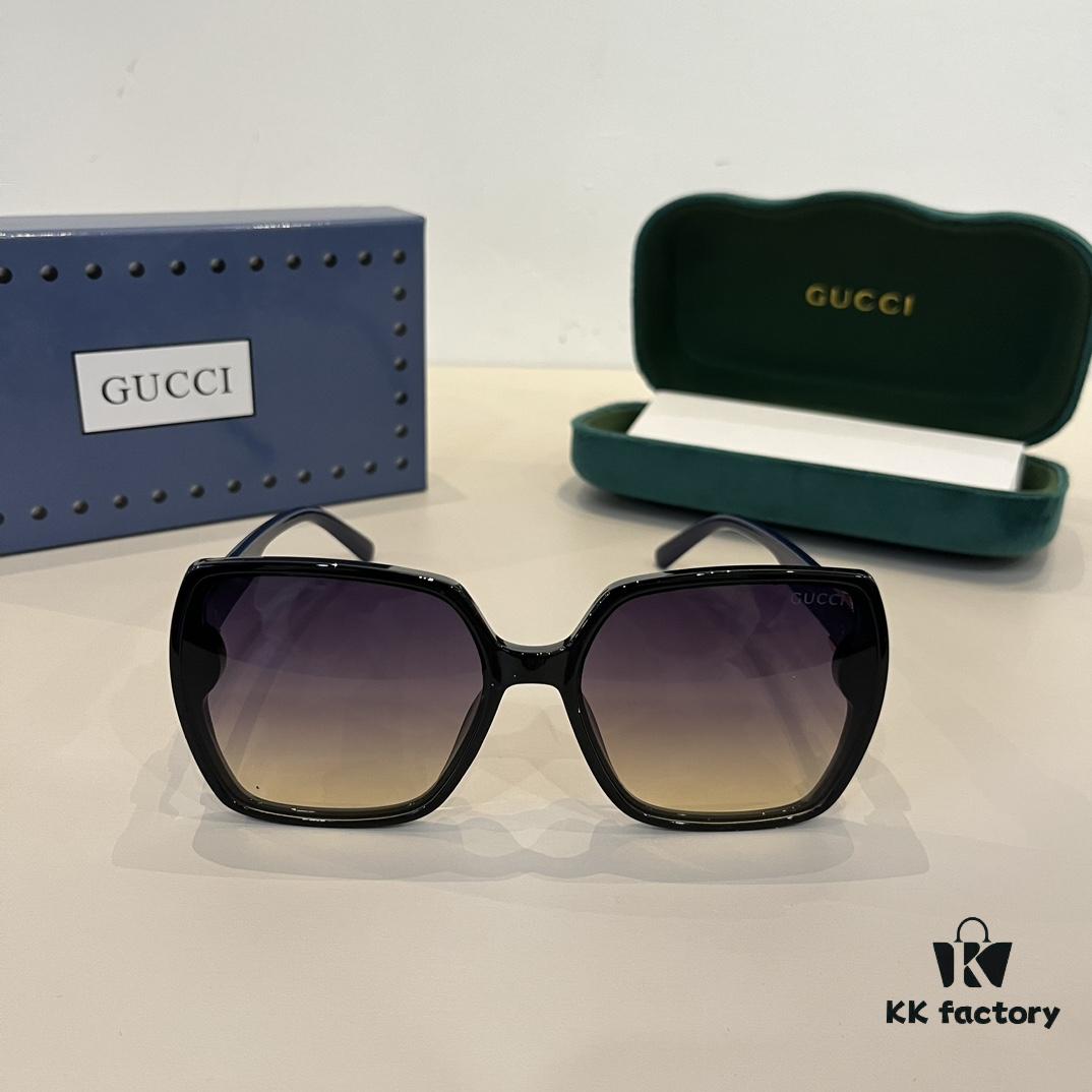 Gucci New Heavyweight Women's Sunglasses with Oversized 3D Frame for Flattering Facial Contour, Retro and Elegant