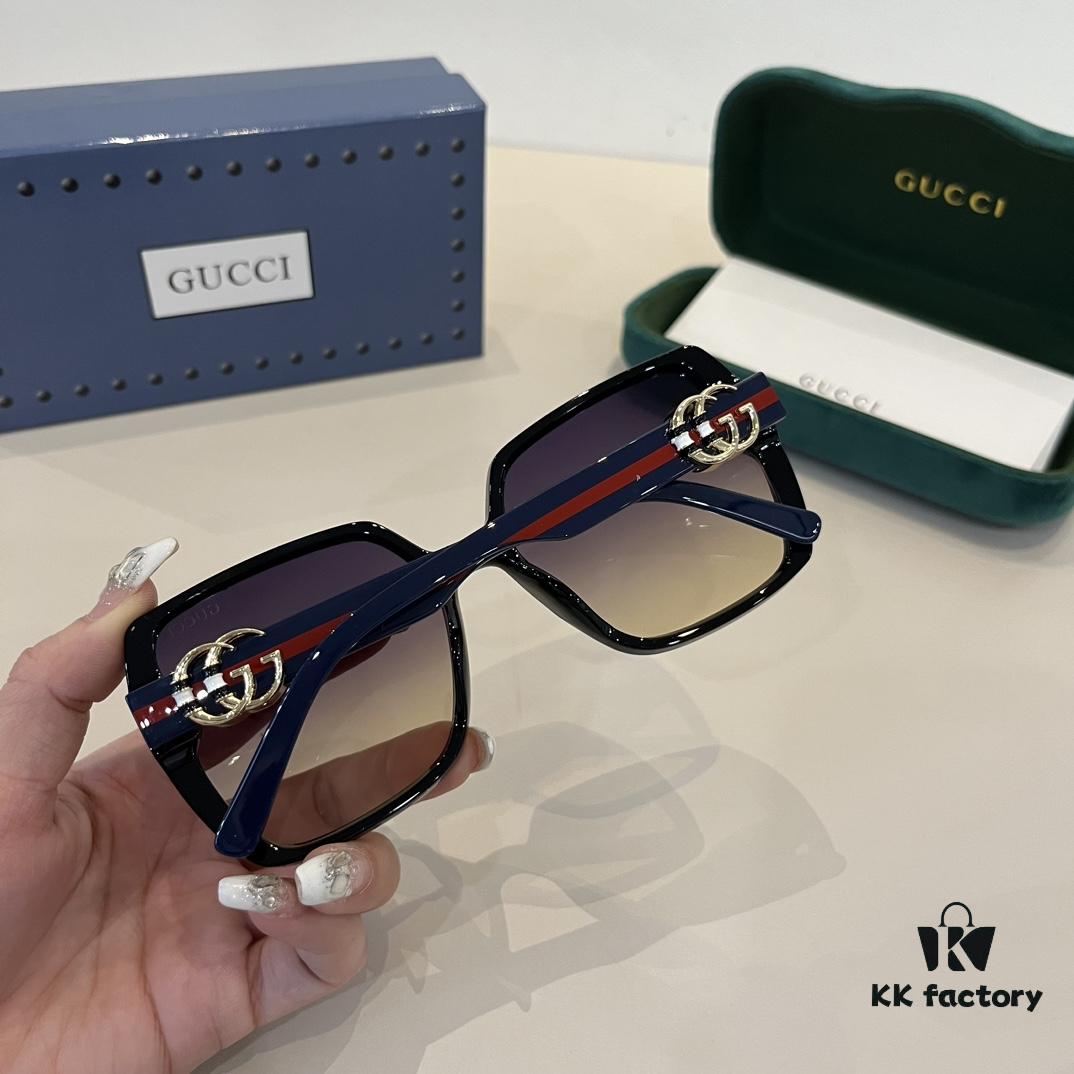 Gucci New Heavyweight Women's Sunglasses with Oversized 3D Frame for Flattering Facial Contour, Retro and Elegant