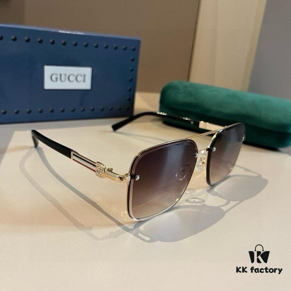 Gucci New Arrival Sunglasses 🕶️ Unisex Classic Metal Frame Aviator Frog Shape Fashion Shades