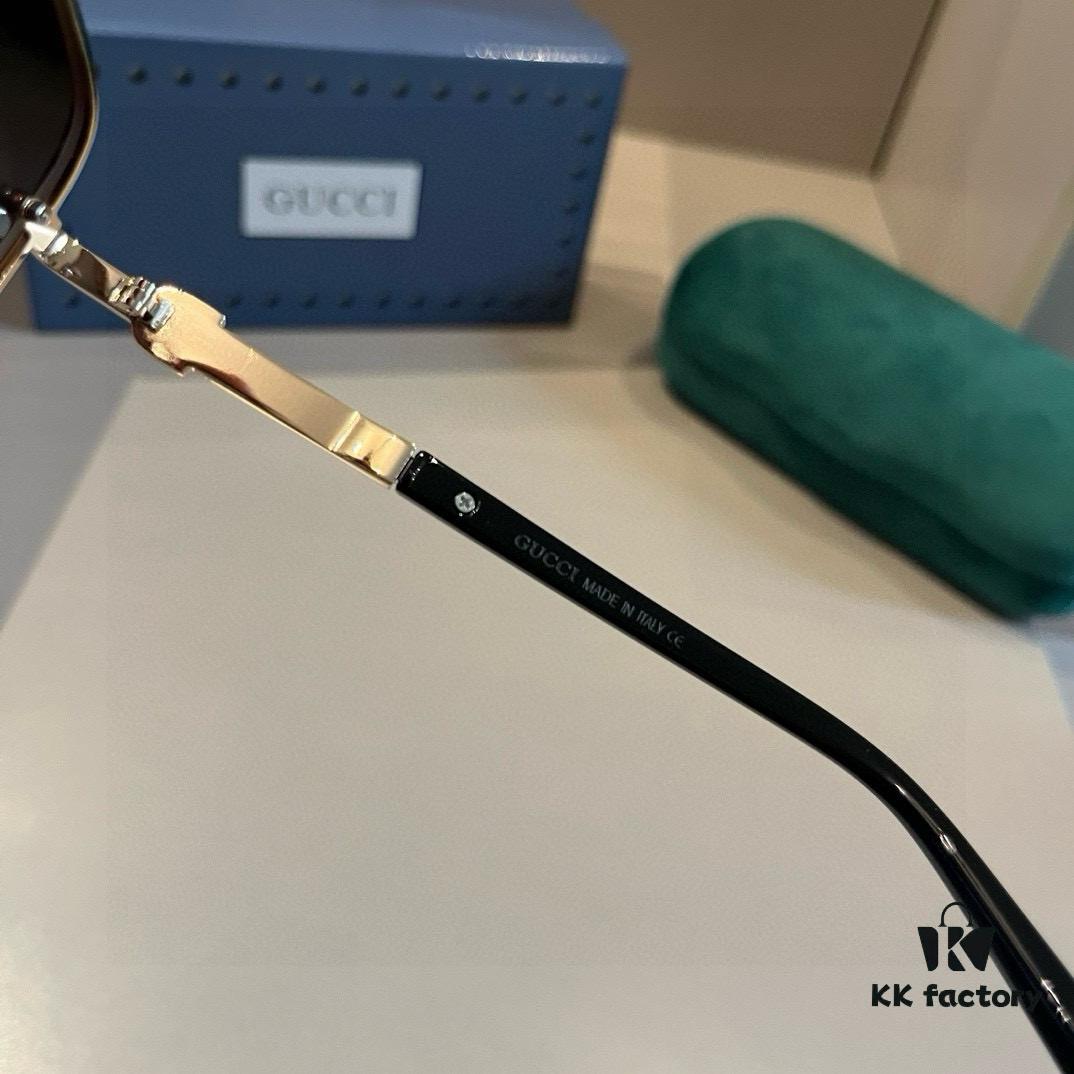 Gucci New Arrival Sunglasses 🕶️ Unisex Classic Metal Frame Aviator Frog Shape Fashion Shades