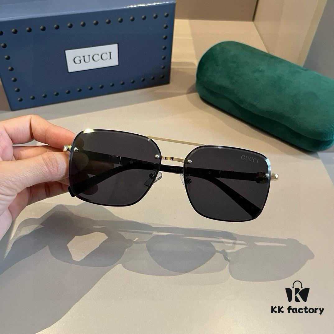 Gucci New Arrival Unisex Sunglasses 🕶️, Classic Metal Single-Bridge Aviator Style
