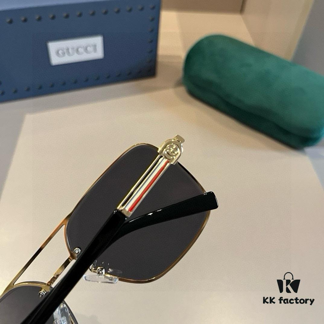 Gucci New Arrival Unisex Sunglasses 🕶️, Classic Metal Single-Bridge Aviator Style