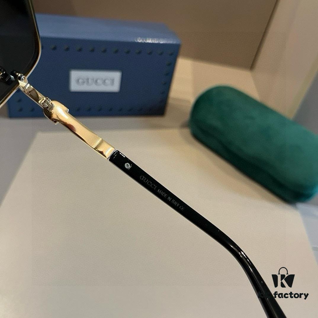 Gucci New Arrival Unisex Sunglasses 🕶️, Classic Metal Single-Bridge Aviator Style