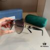 Gucci New Arrival Sunglasses 🕶️ Unisex, Extremely Comfortable Wear, Fashionable Metal Single-Bridge Aviator Round Sunglasses