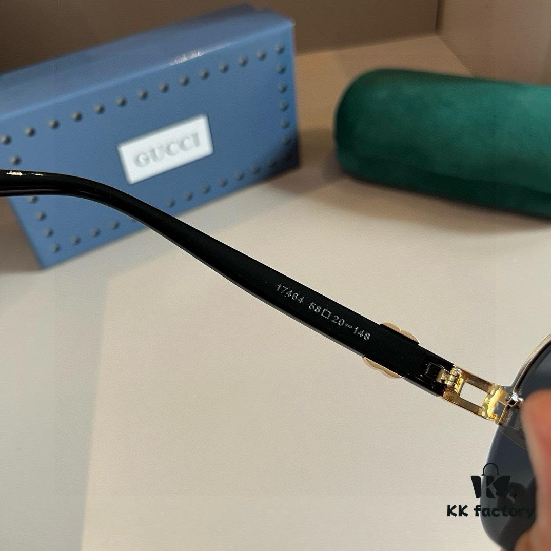 Gucci New Arrival Sunglasses 🕶️ Unisex, Extremely Comfortable Wear, Fashionable Metal Single-Bridge Aviator Style