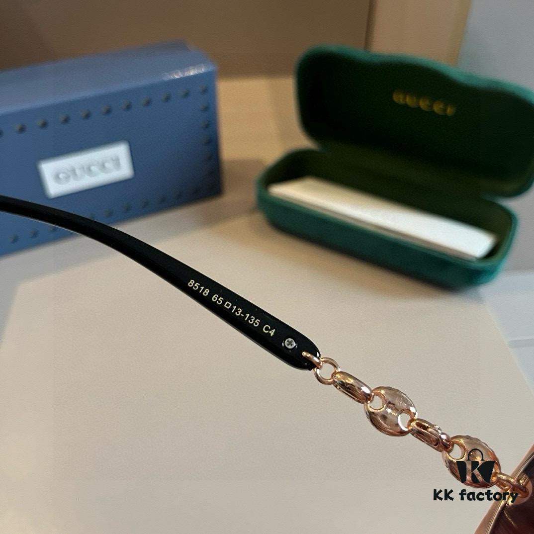 Gucci Women's Oversized 3D Frame Sunglasses, Vintage Style UV Protection Shades