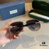 Gucci Heavyweight New Arrival Women's Sunglasses, Large Frame 3D Design for Face Contour Enhancement, Retro and Elegant