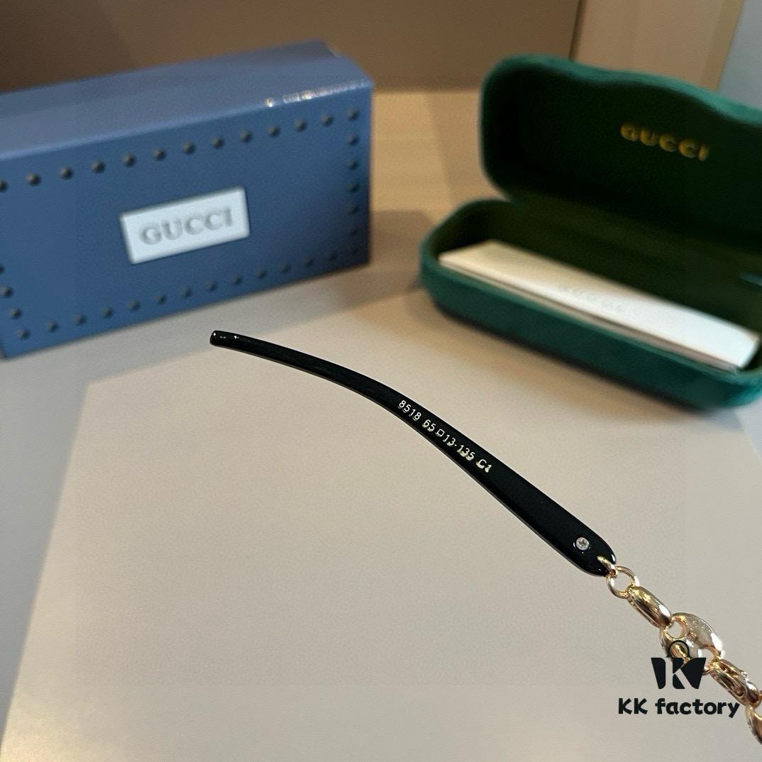 Gucci Heavyweight New Arrival Women's Sunglasses, Large Frame 3D Design for Face Contour Enhancement, Retro and Elegant