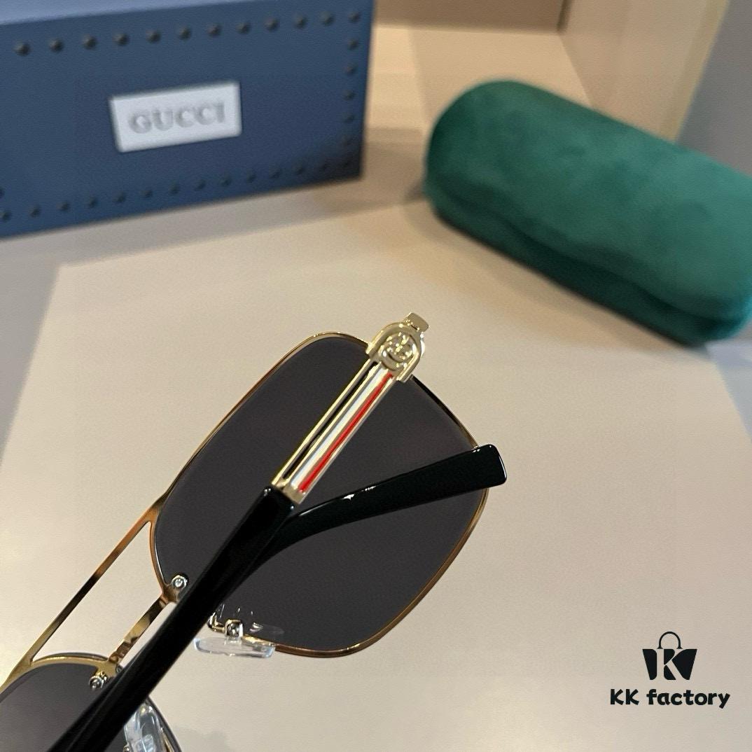 Gucci New Arrival Unisex Sunglasses 🕶️, Classic Metal Single-Bridge Aviator Style