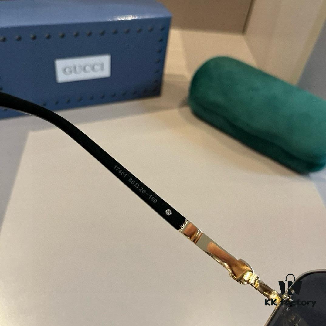 Gucci New Arrival Unisex Sunglasses 🕶️, Classic Metal Single-Bridge Aviator Style