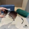 Gucci New Arrival Sunglasses 🕶️ Unisex, Extremely Comfortable Wear, Fashionable Metal Single-Bridge Aviator Round Sunglasses