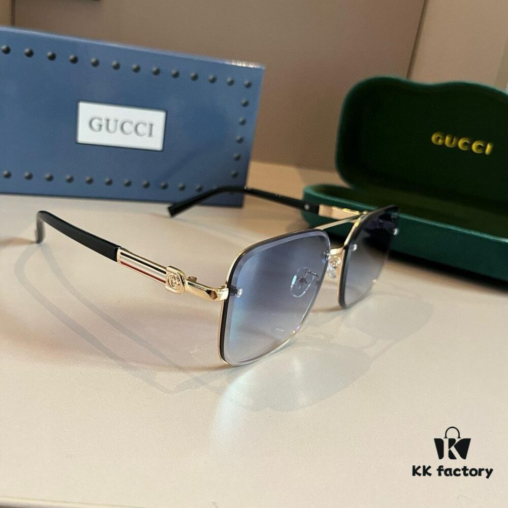 Gucci New Arrival Unisex Sunglasses 🕶️, Fashionable Metal Single-Bridge Aviator Style