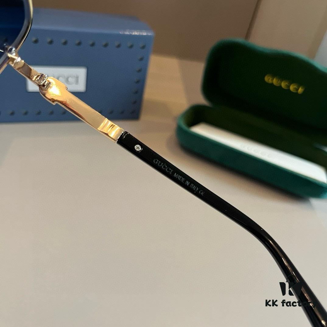 Gucci New Arrival Unisex Sunglasses 🕶️, Fashionable Metal Single-Bridge Aviator Style