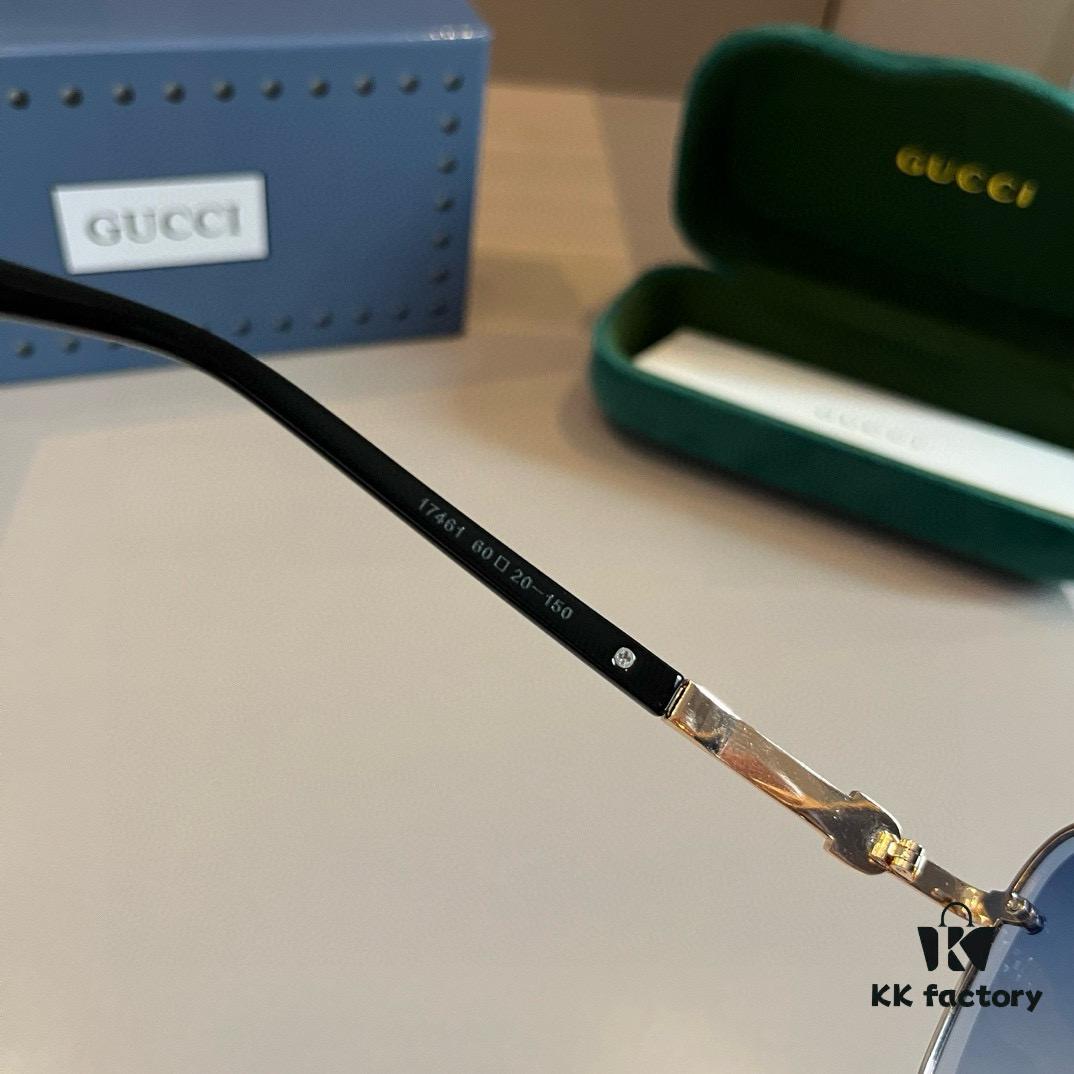 Gucci New Arrival Unisex Sunglasses 🕶️, Fashionable Metal Single-Bridge Aviator Style