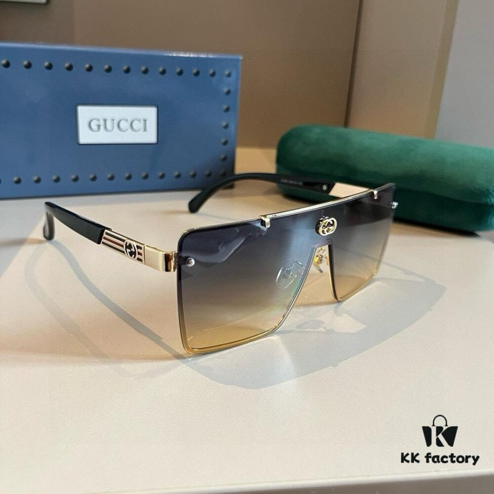 Gucci Masterpiece Polarized Sunglasses, High-End Fashionable Unisex Oversized Slimming Sunglasses, High-Quality Driving Shades