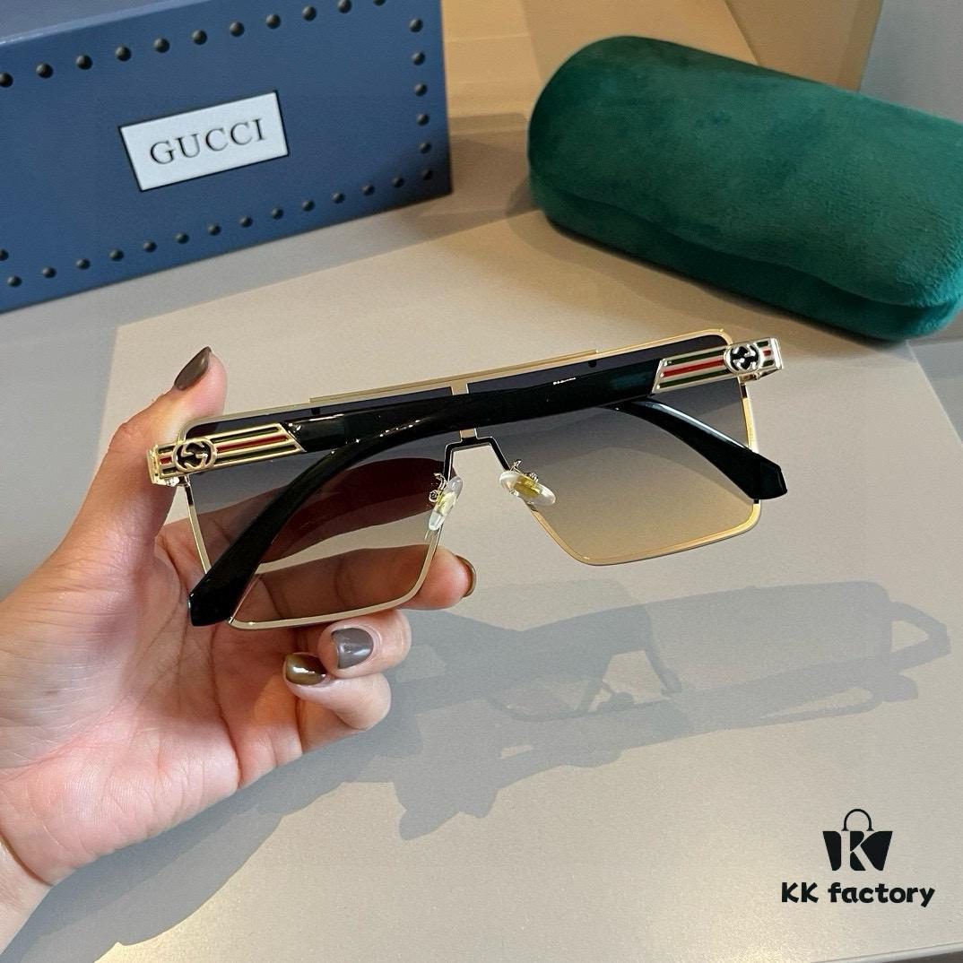 Gucci Masterpiece Polarized Sunglasses, High-End Fashionable Unisex Oversized Slimming Sunglasses, High-Quality Driving Shades