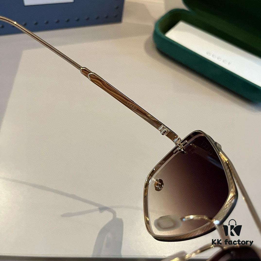 Gucci New Arrival Unisex Sunglasses 🕶️, Fashionable Metal Single-Bridge Aviator Style