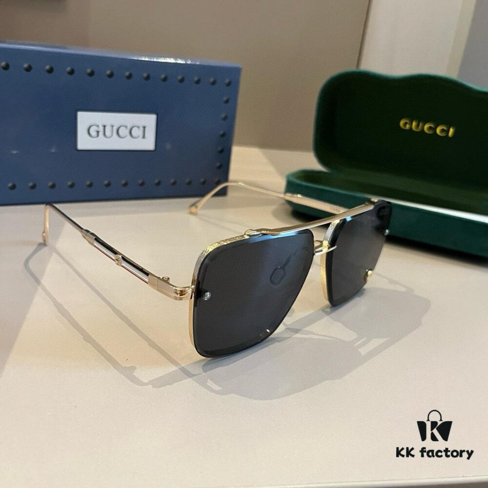 Gucci New Arrival Unisex Sunglasses 🕶️, Classic Metal Single-Bridge Aviator Style