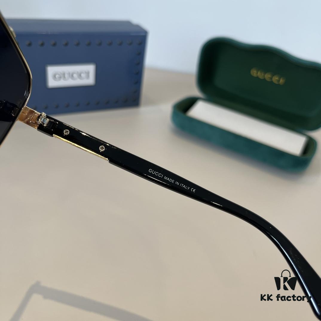 Gucci New Arrival Unisex Sunglasses 🕶️, Fashionable Metal Single-Bridge Aviator Style