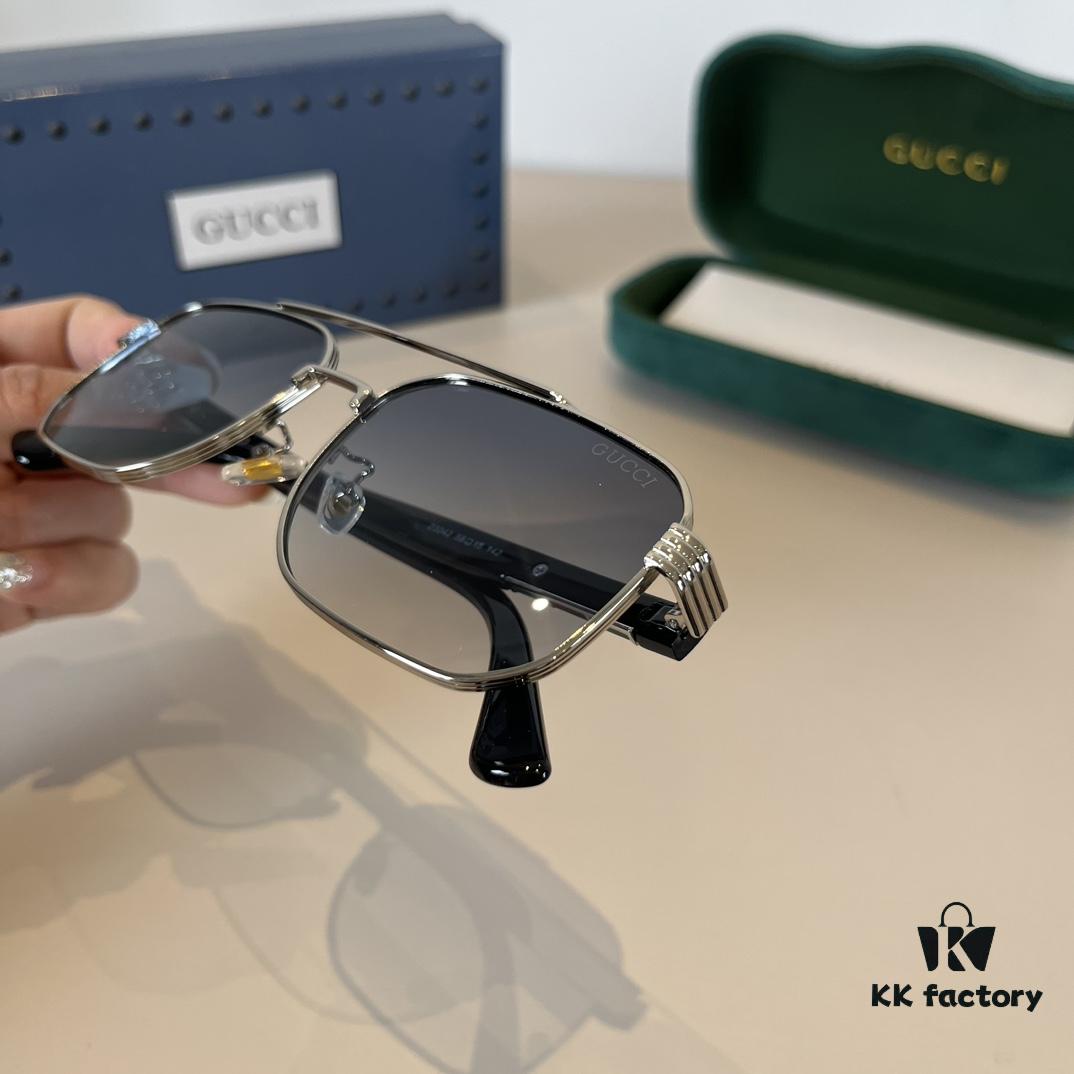 Gucci New Arrival Sunglasses 🕶️ Unisex Classic Metal Single-Bridge Aviator Style