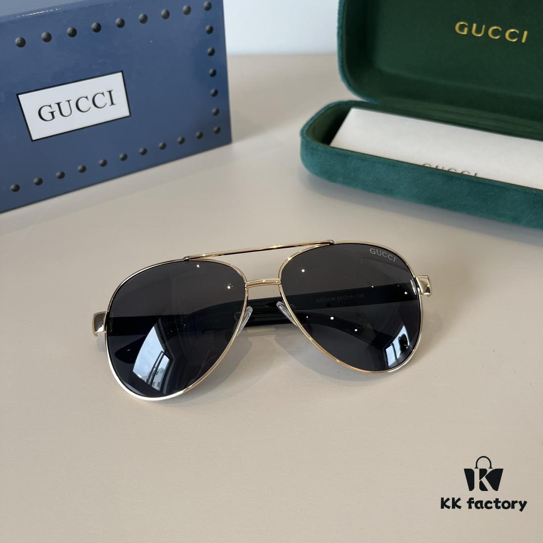 Gucci New Arrival Unisex Sunglasses 🕶️, Classic Metal Single-Bridge Aviator Style
