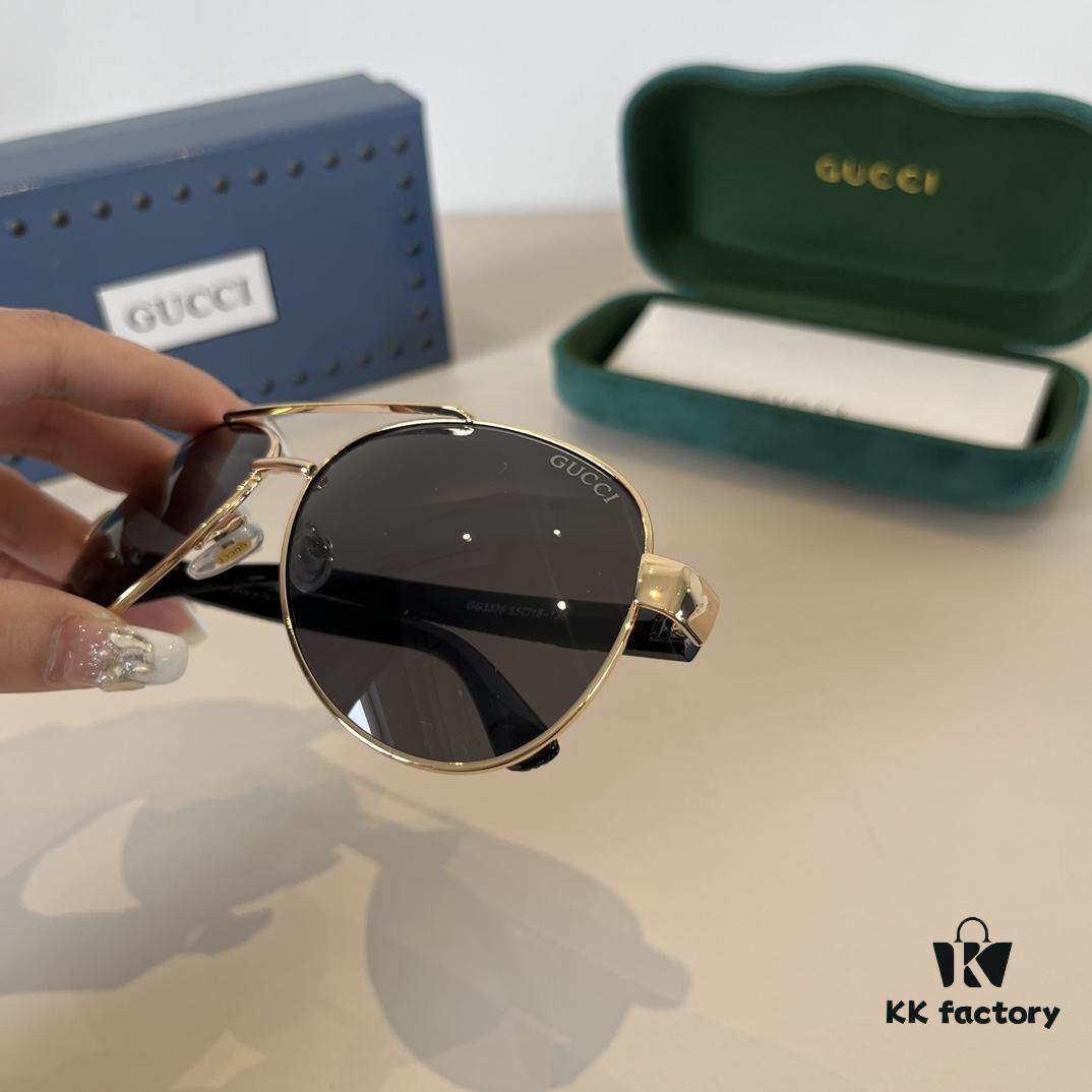 Gucci New Arrival Unisex Sunglasses 🕶️, Classic Metal Single-Bridge Aviator Style