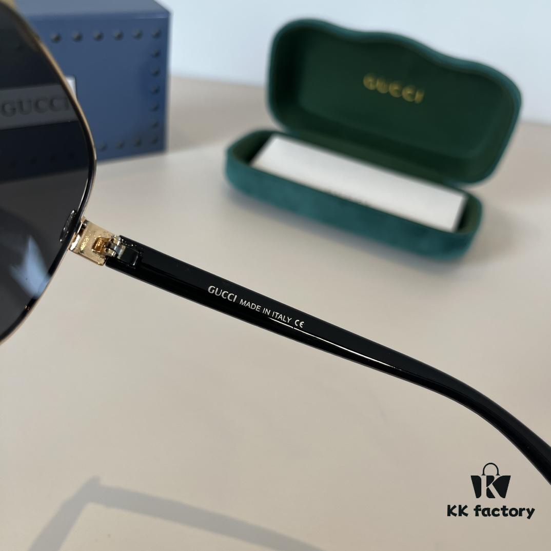Gucci New Arrival Unisex Sunglasses 🕶️, Classic Metal Single-Bridge Aviator Style