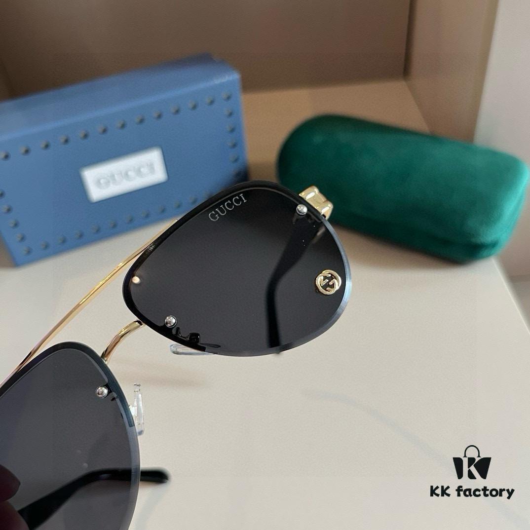 Gucci New Arrival Sunglasses 🕶️ Unisex Classic Metal Single-Bridge Aviator Style