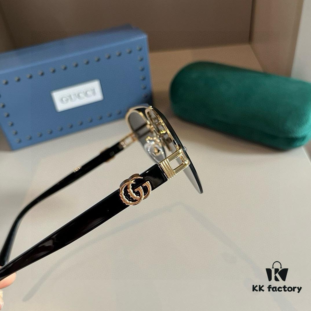 Gucci New Arrival Sunglasses 🕶️ Unisex Classic Metal Single-Bridge Aviator Style