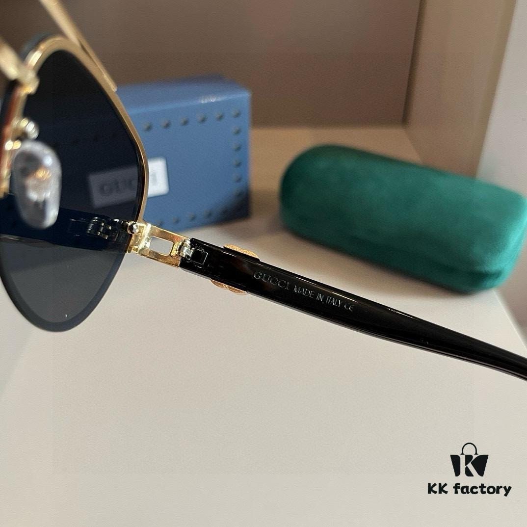 Gucci New Arrival Sunglasses 🕶️ Unisex Classic Metal Single-Bridge Aviator Style